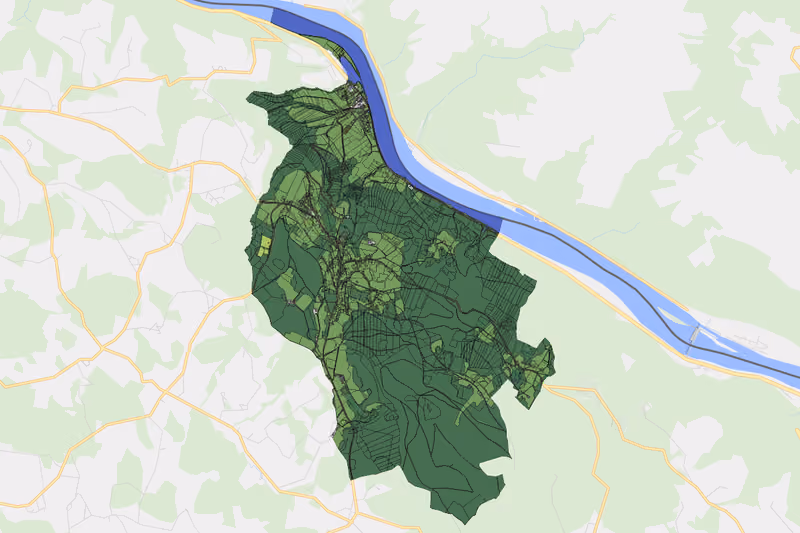 Kartenvorschau des Bodenverbrauchs der KG Vichtenstein