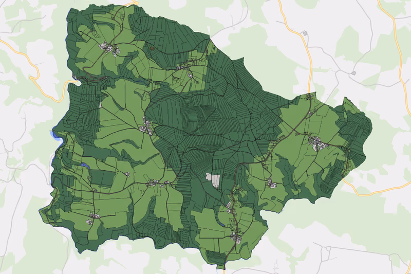 Kartenvorschau des Bodenverbrauchs der KG Wetzendorf
