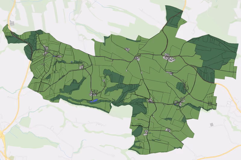 Kartenvorschau des Bodenverbrauchs der KG Oberrödham