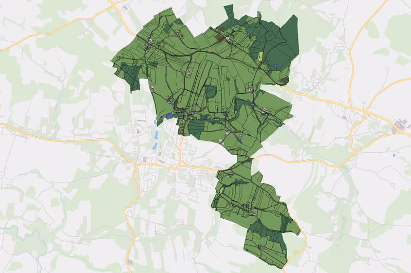 Kartenvorschau des Bodenverbrauchs der KG Riedlhof