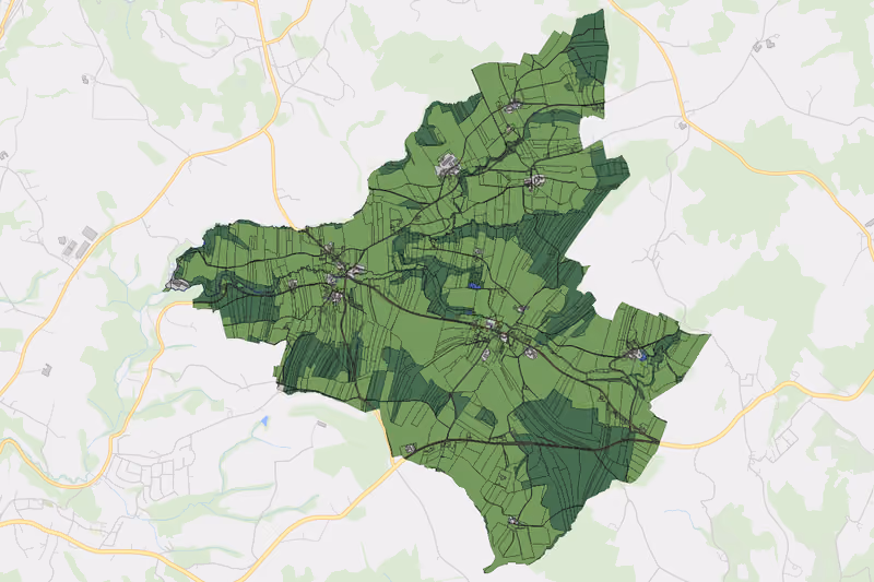 Kartenvorschau des Bodenverbrauchs der KG Eggersham