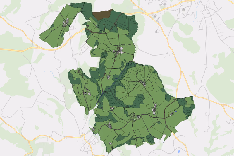 Kartenvorschau des Bodenverbrauchs der KG Grünberg