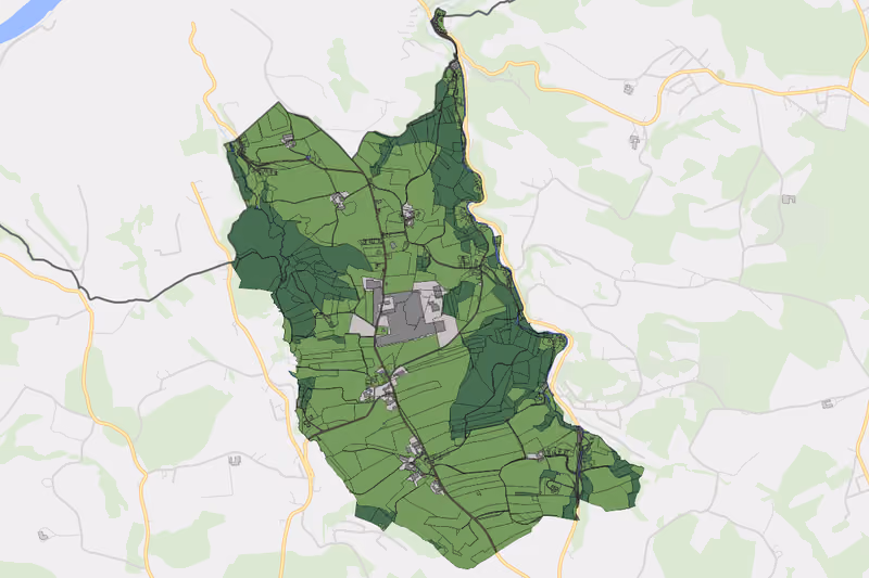 Kartenvorschau des Bodenverbrauchs der KG Haibach