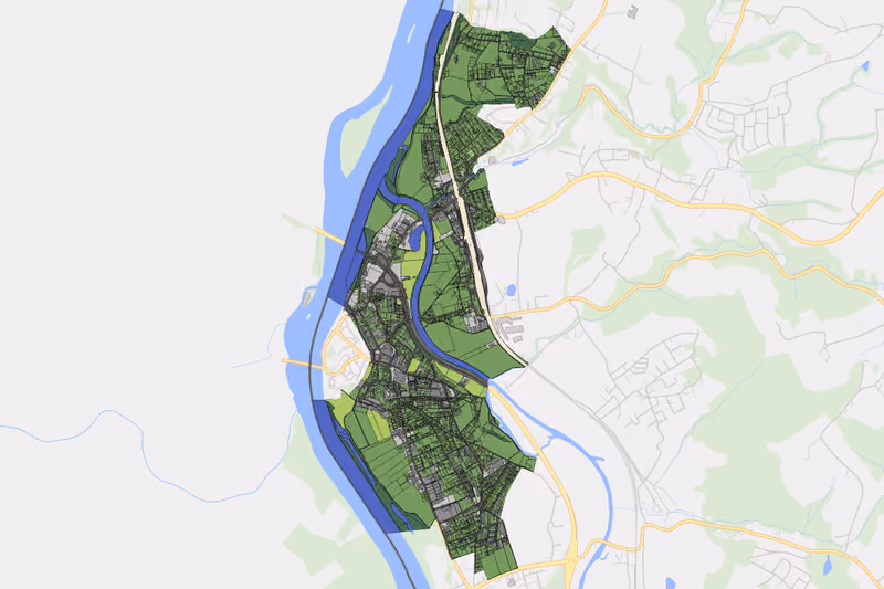 Kartenvorschau des Bodenverbrauchs der KG Schärding-Vorstadt