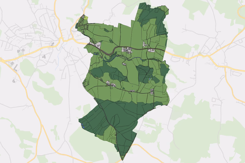 Kartenvorschau des Bodenverbrauchs der KG Schießdorf