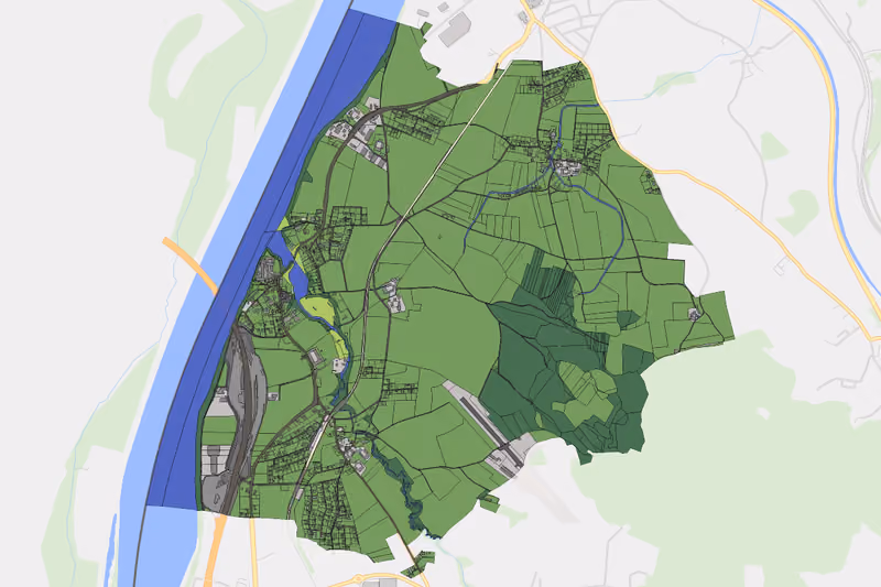 Kartenvorschau des Bodenverbrauchs der KG Suben