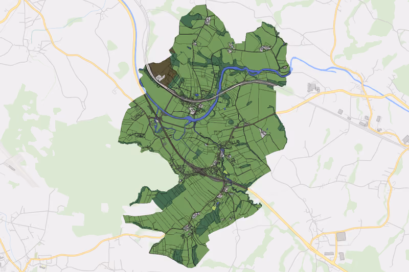 Kartenvorschau des Bodenverbrauchs der KG Unterteufenbach