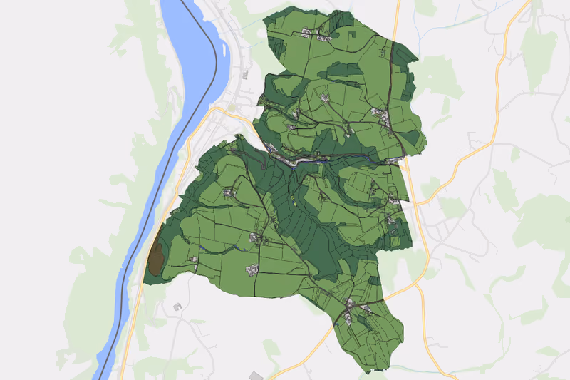 Kartenvorschau des Bodenverbrauchs der KG Zwickledt