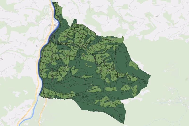 Kartenvorschau des Bodenverbrauchs der KG Forstau