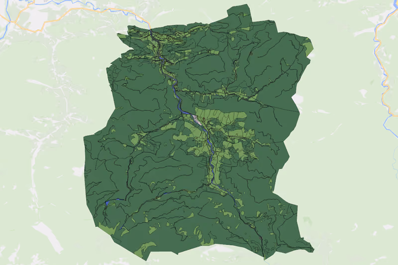 Kartenvorschau des Bodenverbrauchs der KG Innerbreitenau