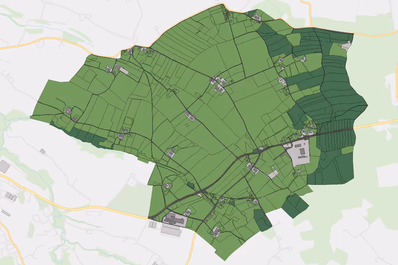 Kartenvorschau des Bodenverbrauchs der KG Pesendorf