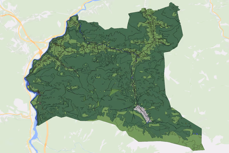 Kartenvorschau des Bodenverbrauchs der KG Ramsau
