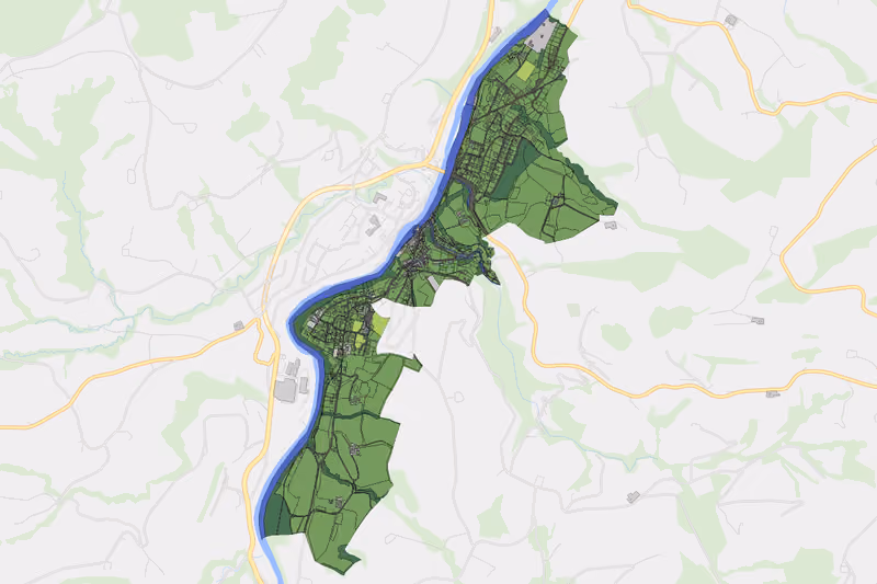 Kartenvorschau des Bodenverbrauchs der KG Steinbach an der Steyr