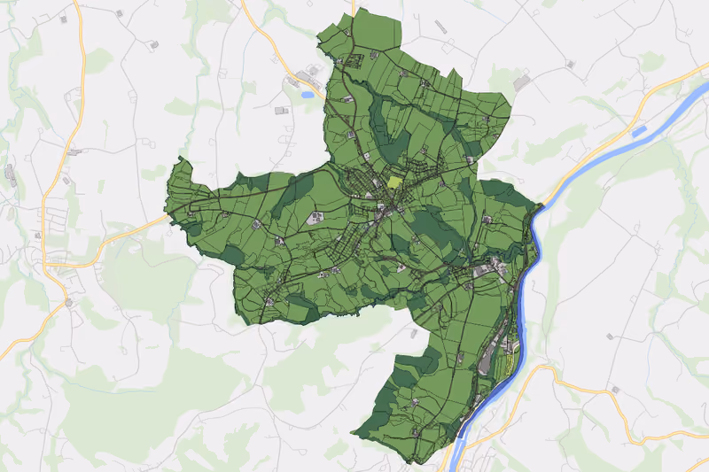 Kartenvorschau des Bodenverbrauchs der KG Waldneukirchen