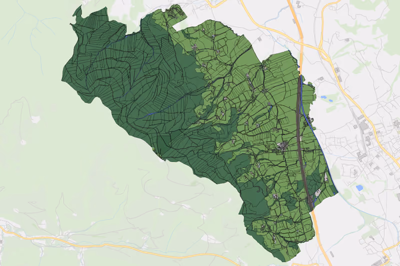 Kartenvorschau des Bodenverbrauchs der KG Mitterinzersdorf