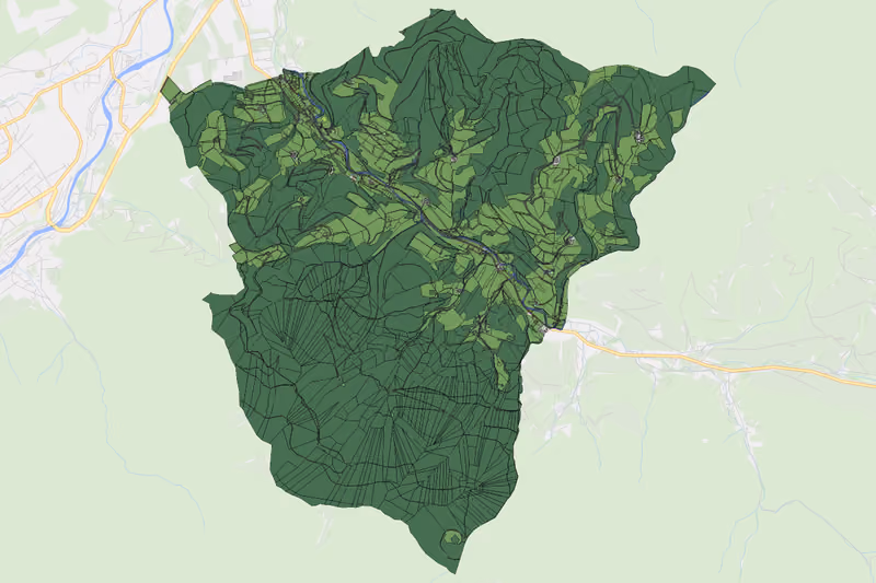 Kartenvorschau des Bodenverbrauchs der KG Oberdürndorf