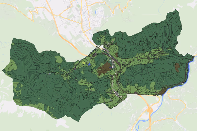 Kartenvorschau des Bodenverbrauchs der KG Obermicheldorf