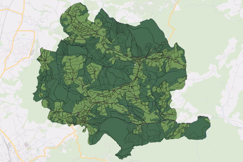 Kartenvorschau des Bodenverbrauchs der KG Oberschlierbach