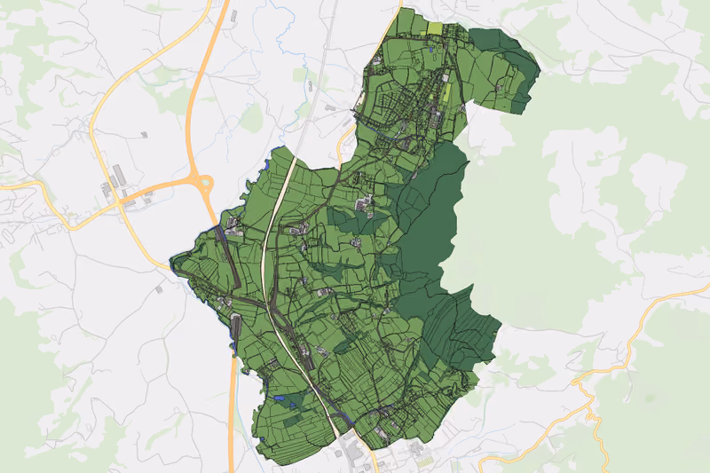 Kartenvorschau des Bodenverbrauchs der KG Unterschlierbach