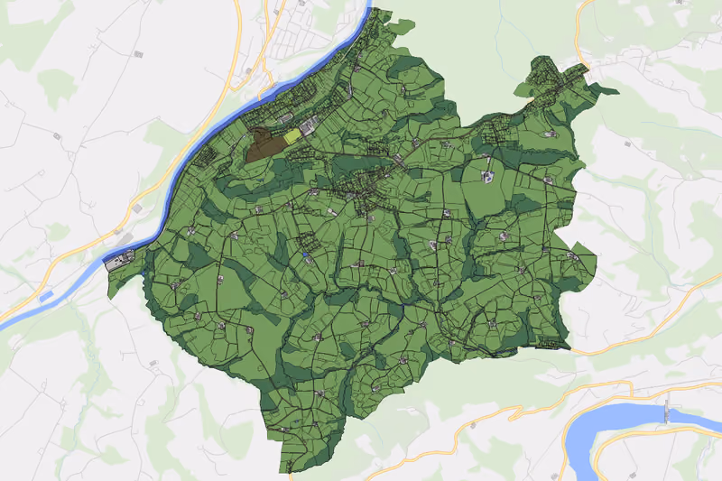 Kartenvorschau des Bodenverbrauchs der KG Aschach an der Steyr