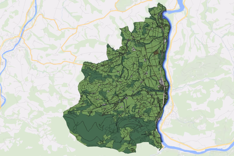 Kartenvorschau des Bodenverbrauchs der KG Bäckengraben