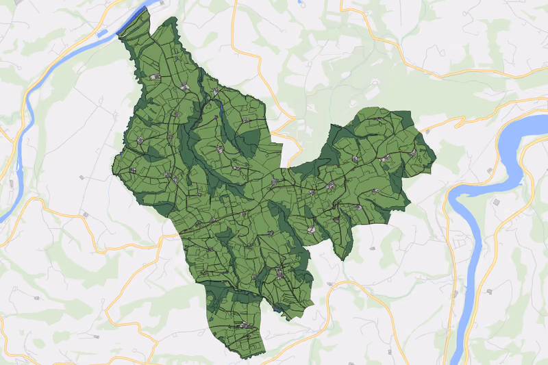 Kartenvorschau des Bodenverbrauchs der KG Mitteregg