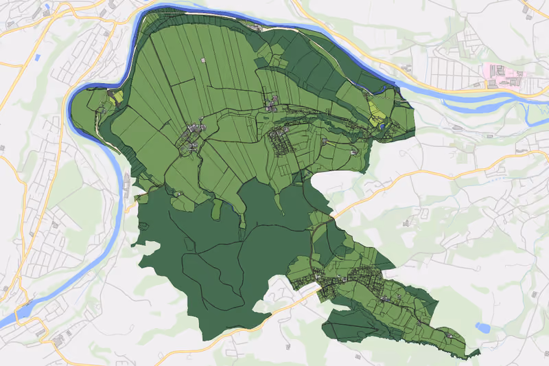 Kartenvorschau des Bodenverbrauchs der KG Pergern