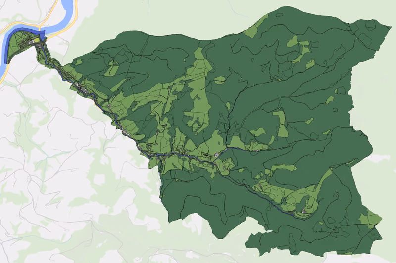 Kartenvorschau des Bodenverbrauchs der KG Unterdambach