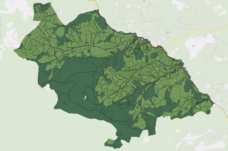 Kartenvorschau des Bodenverbrauchs der KG Blumau