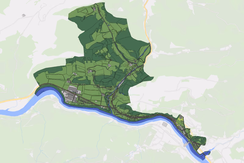 Kartenvorschau des Bodenverbrauchs der KG Losenstein