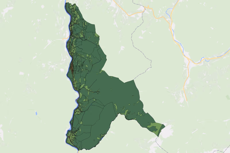 Kartenvorschau des Bodenverbrauchs der KG Nach der Enns