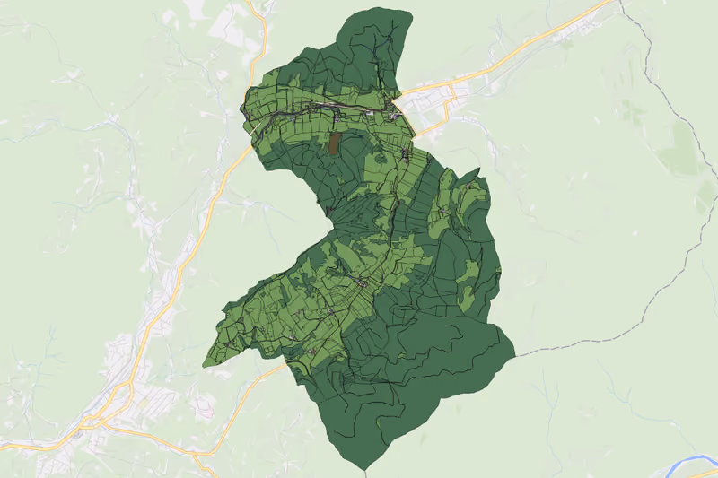 Kartenvorschau des Bodenverbrauchs der KG Pettendorf