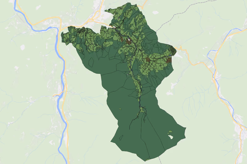 Kartenvorschau des Bodenverbrauchs der KG Pichl