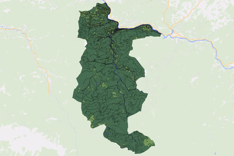 Kartenvorschau des Bodenverbrauchs der KG Reichraming