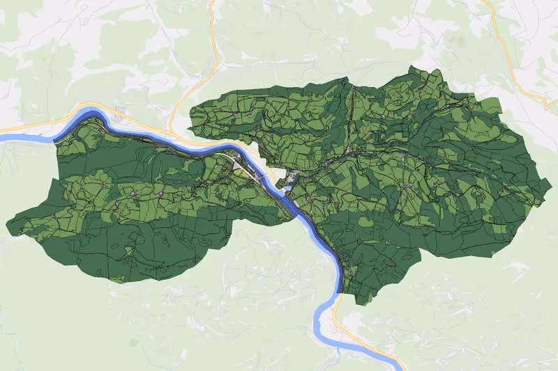 Kartenvorschau des Bodenverbrauchs der KG Stiedelsbach
