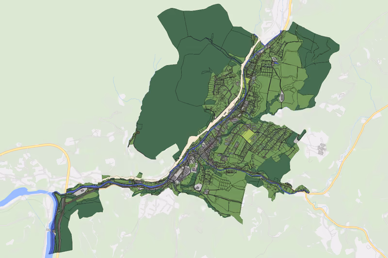 Kartenvorschau des Bodenverbrauchs der KG Weyer