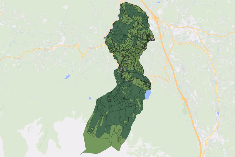 Kartenvorschau des Bodenverbrauchs der KG Rossleithen