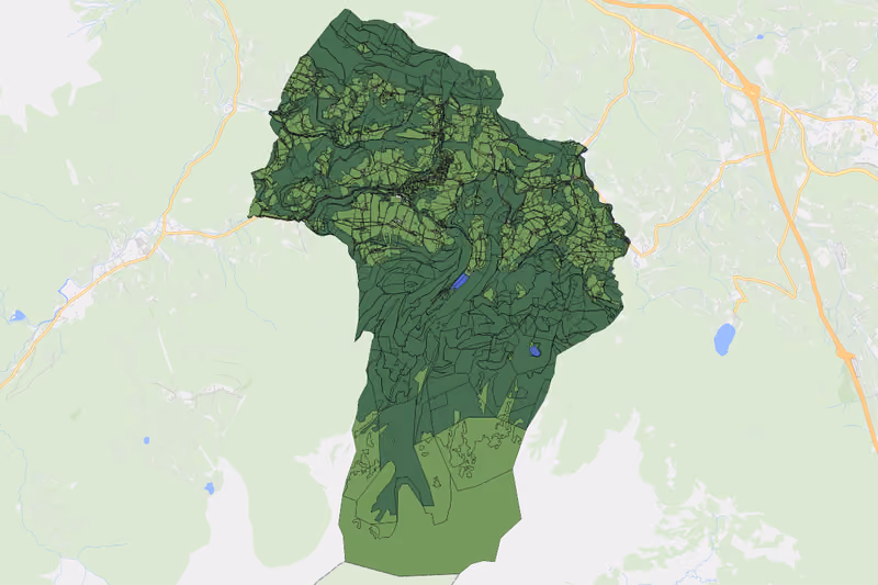 Kartenvorschau des Bodenverbrauchs der KG Vorderstoder