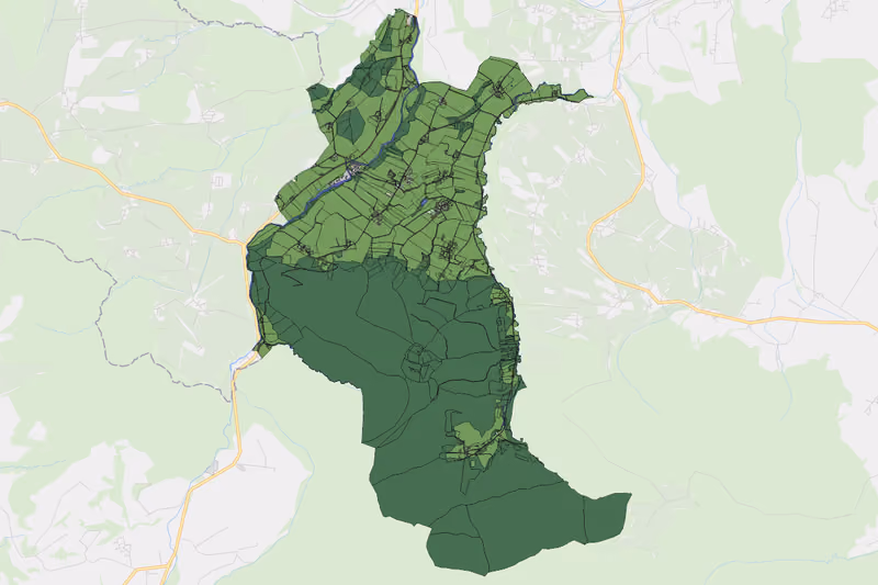 Kartenvorschau des Bodenverbrauchs der KG Freudenthal