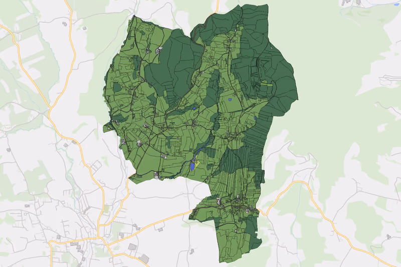 Kartenvorschau des Bodenverbrauchs der KG Hofberg