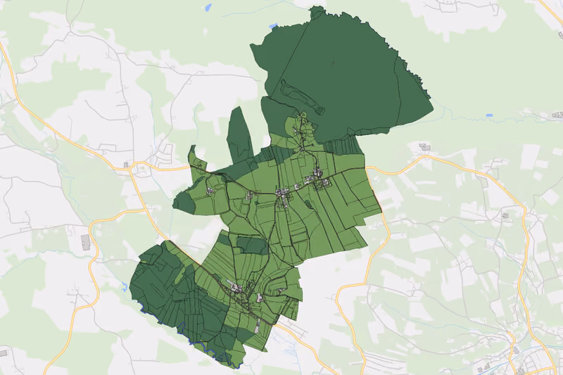 Kartenvorschau des Bodenverbrauchs der KG Oberalberting