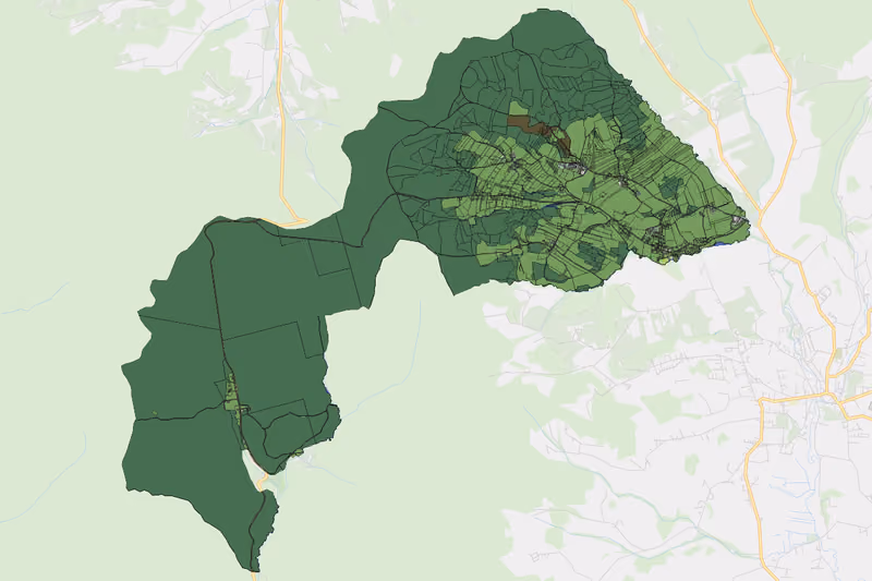 Kartenvorschau des Bodenverbrauchs der KG Redleiten