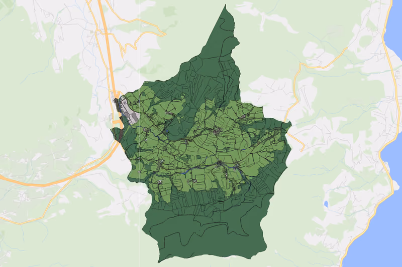 Kartenvorschau des Bodenverbrauchs der KG Oberaschau