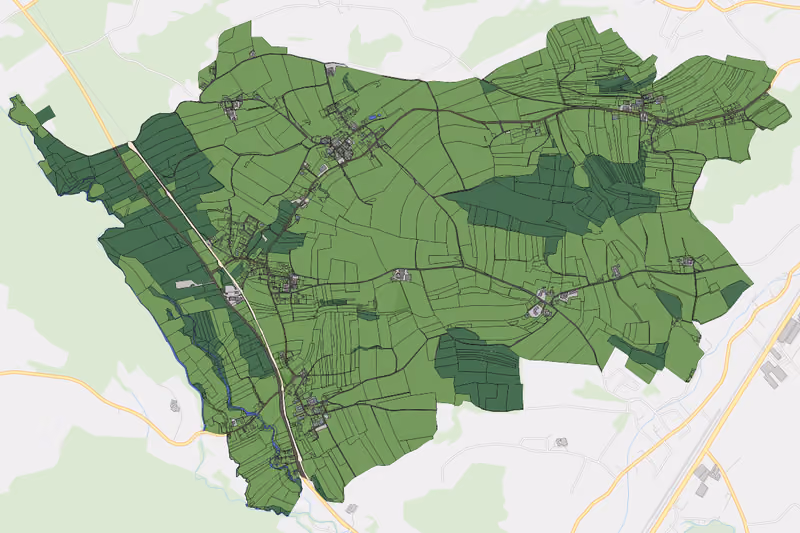 Kartenvorschau des Bodenverbrauchs der KG Pühret