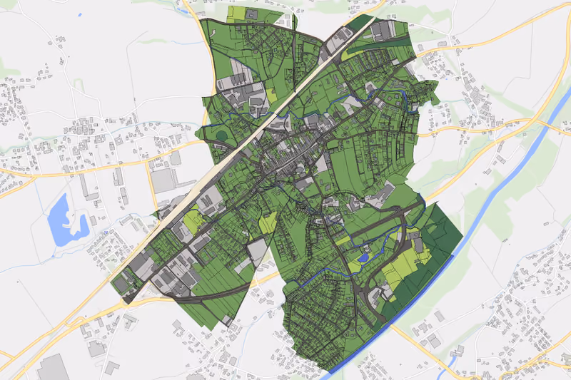 Kartenvorschau des Bodenverbrauchs der KG Schwanenstadt