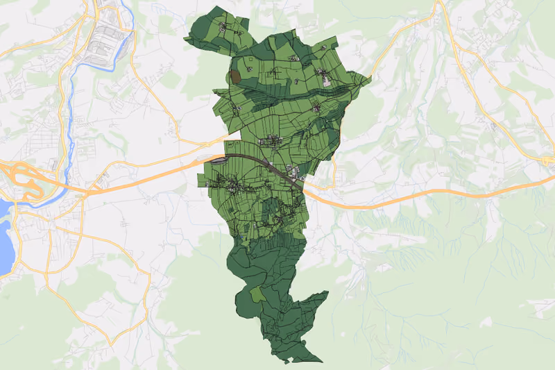 Kartenvorschau des Bodenverbrauchs der KG Hainbach