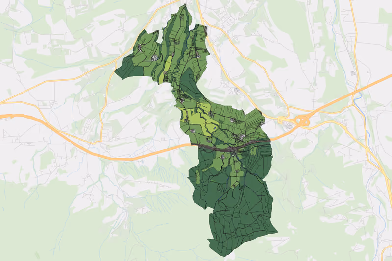 Kartenvorschau des Bodenverbrauchs der KG Neudorf