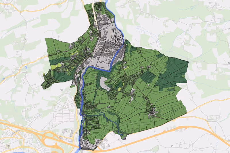 Kartenvorschau des Bodenverbrauchs der KG Lenzing