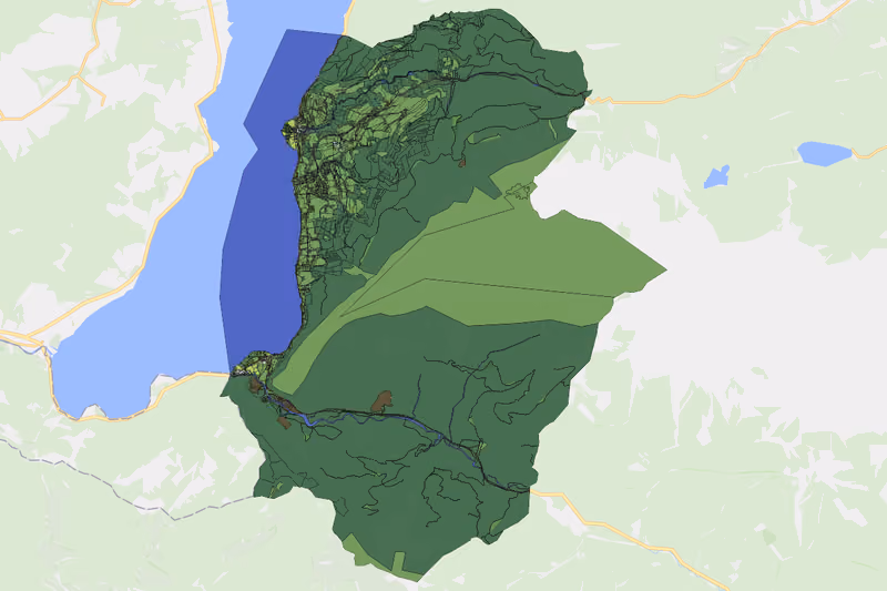 Kartenvorschau des Bodenverbrauchs der KG Steinbach am Attersee