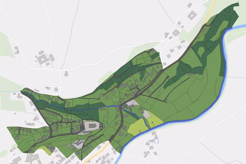 Kartenvorschau des Bodenverbrauchs der KG Kirchberg